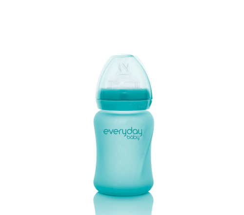 Стеклянная термочувствительная детская бутылочка Everyday Baby (150 мл) бирюзовый